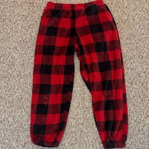 Plaid Red and Black Women's Pants